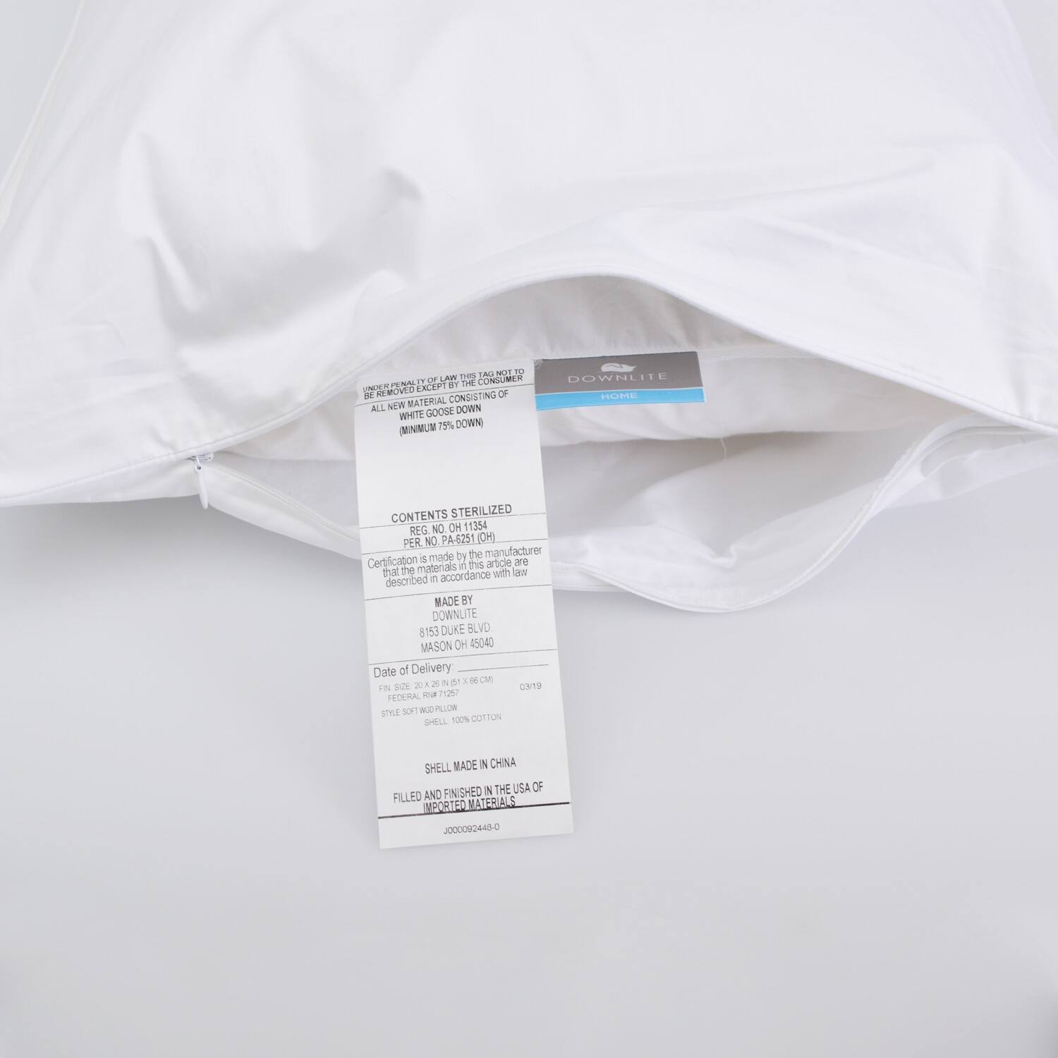 Soft White Goose Down Hypoallergenic Stomach Sleeper Pillow Bed Bath