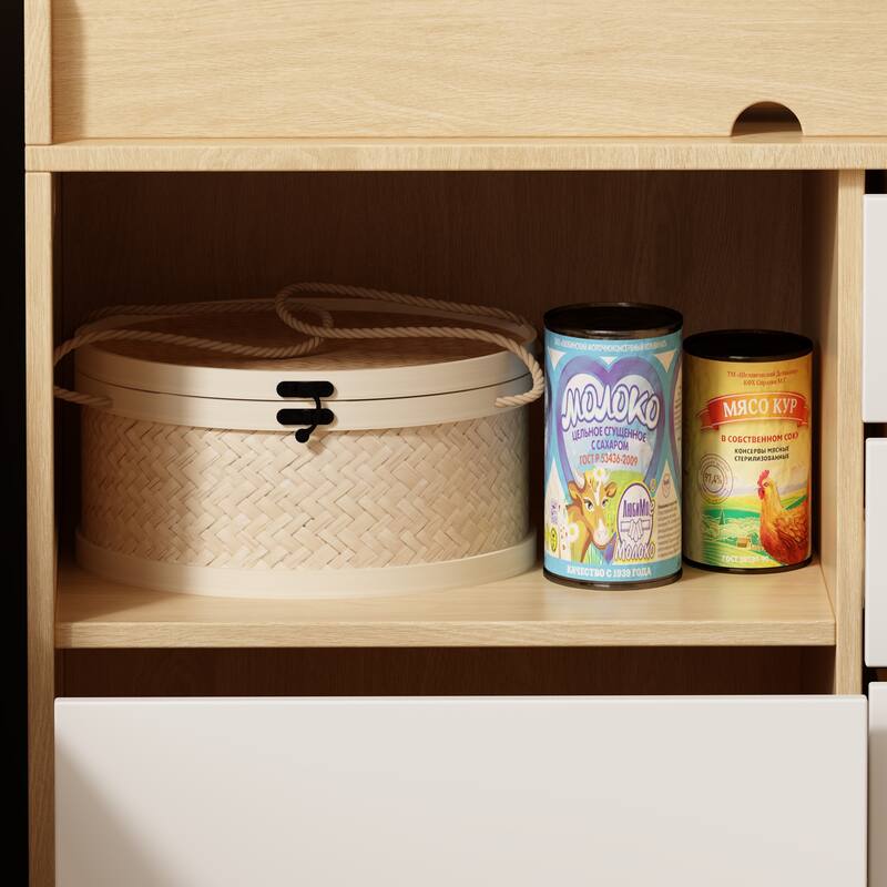 Baby Changing Table Dresser, 33.5" Baby Nursery Dresser with Drawers