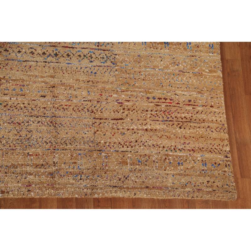 Moroccan Oriental Area Rug Handmade Jute Carpet - 9'5"x 13'4"