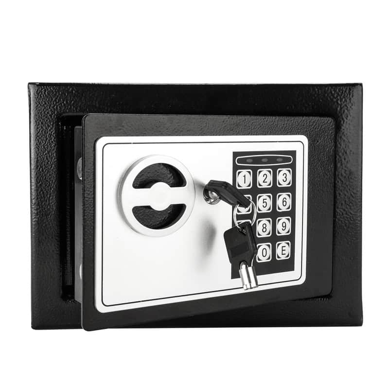Small Electronic Keyboard Steel Plate Safe Box with Batteries Black