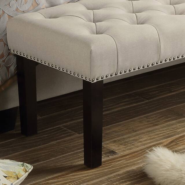 Moser Bay Almaraz 56 or 35 Inch Linen Upholstered Hand-tufted Transitional Bench