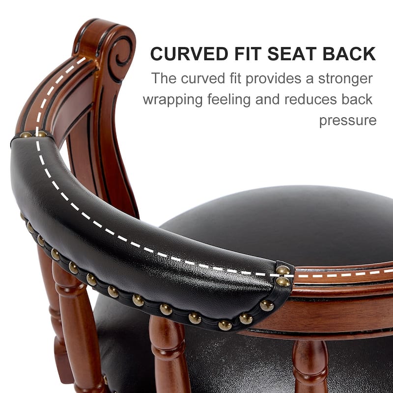 Cow Print Leather Swivel Bar Stool with Back, Wooden Frame & 360-Degree Spin, Black