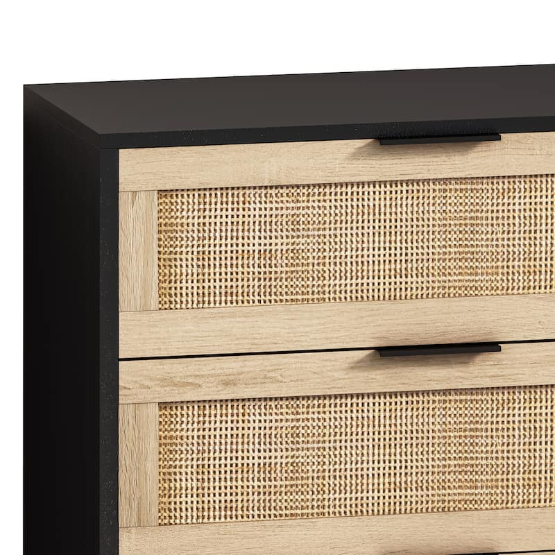 51.18" 6-Drawers Rattan Storage Cabinet Rattan Drawer