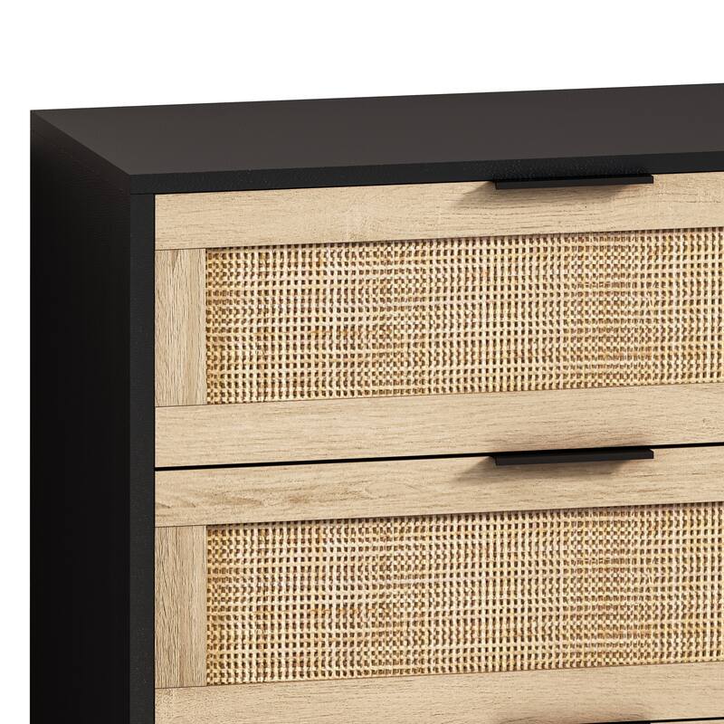 Modern Rattan Storage Cabinet Rattan Drawer,for Bedroom,Living Room