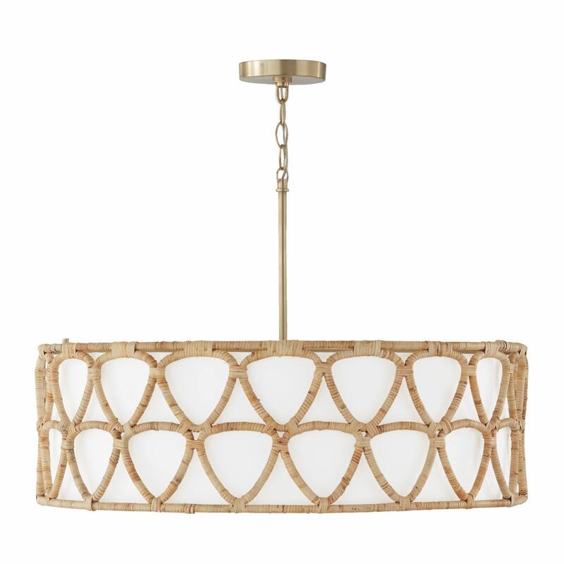 Tulum 4-light Matte Brass Pendant - 19.5"H x 28"W