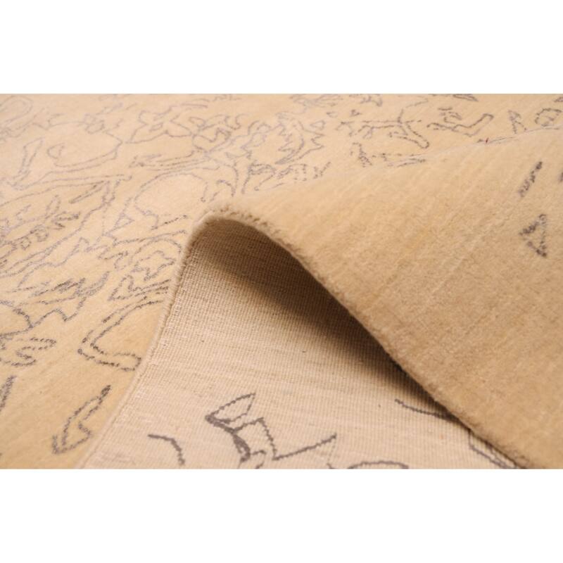 ECARPETGALLERY Hand Loomed Loreto Cream Viscose, Wool Rug - 5'5 x 7'8