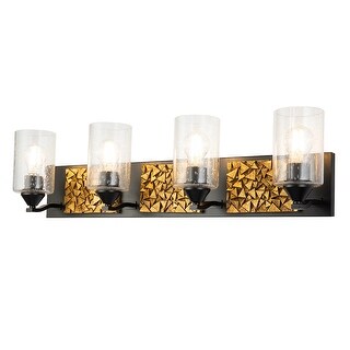 Bocage 4 Light Black and Gold Bath Bar - Bed Bath & Beyond - 33140478