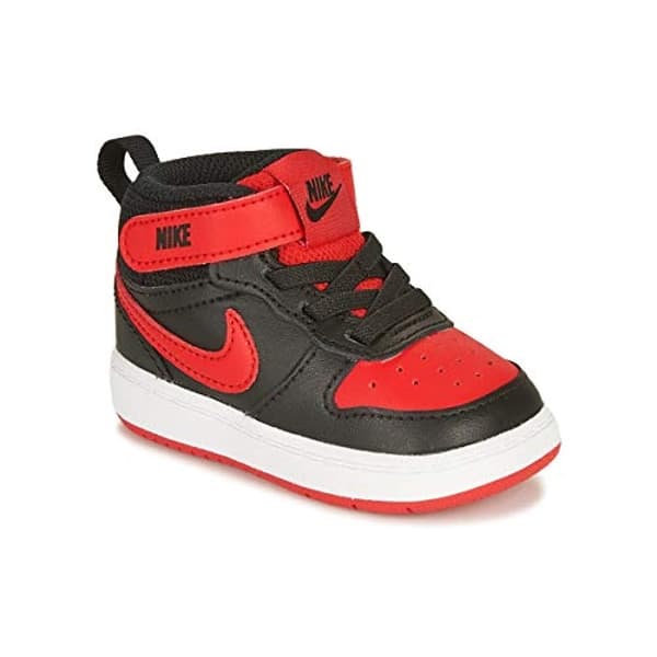 Nike Court Borough Mid 2 Td Trainers Child Black Red 10 5 High Top Trainers Shoes Overstock