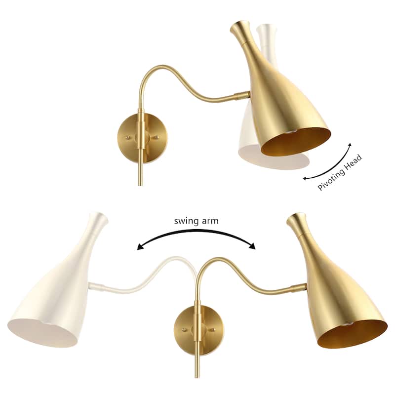 SAFAVIEH Lighting 6" Harlona Wall Sconce [Set of 2] - 6"W x 22"D x 12"H
