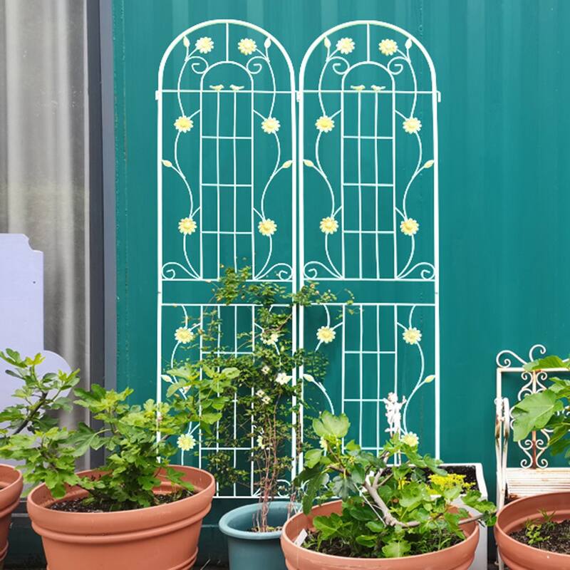 86.7" x 19.7'' Rust-Resistant Climbing Trellis for Garden Flowers and Vines