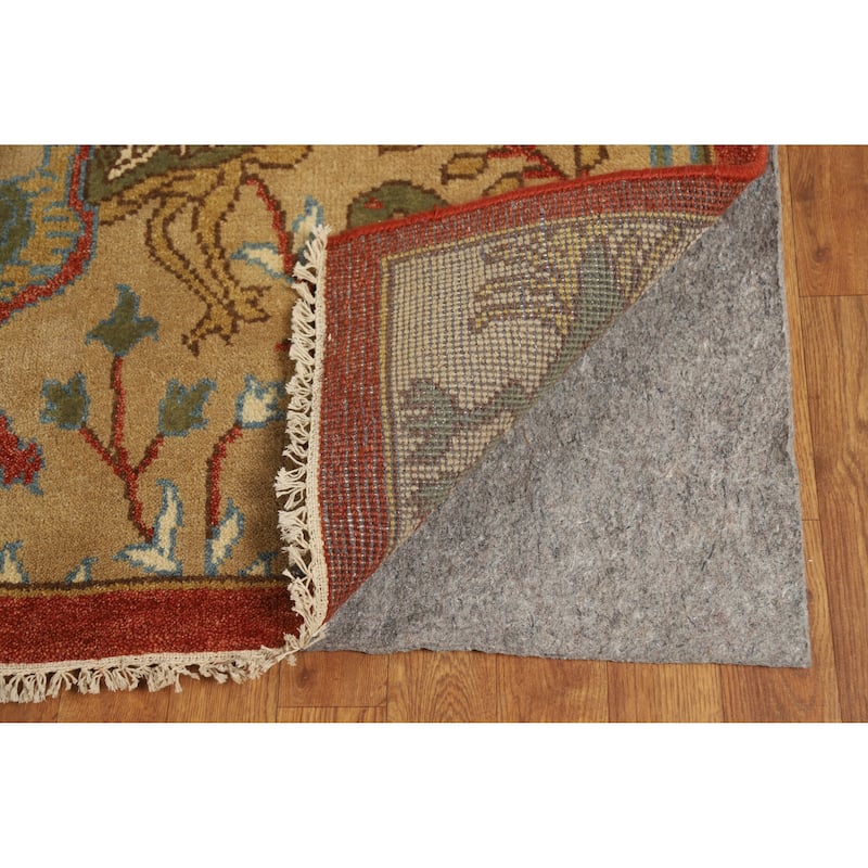 Light Brown Animals Ziegler Oriental Area Rug Hand-Knotted Wool Carpet - 7'9" x 9'8"