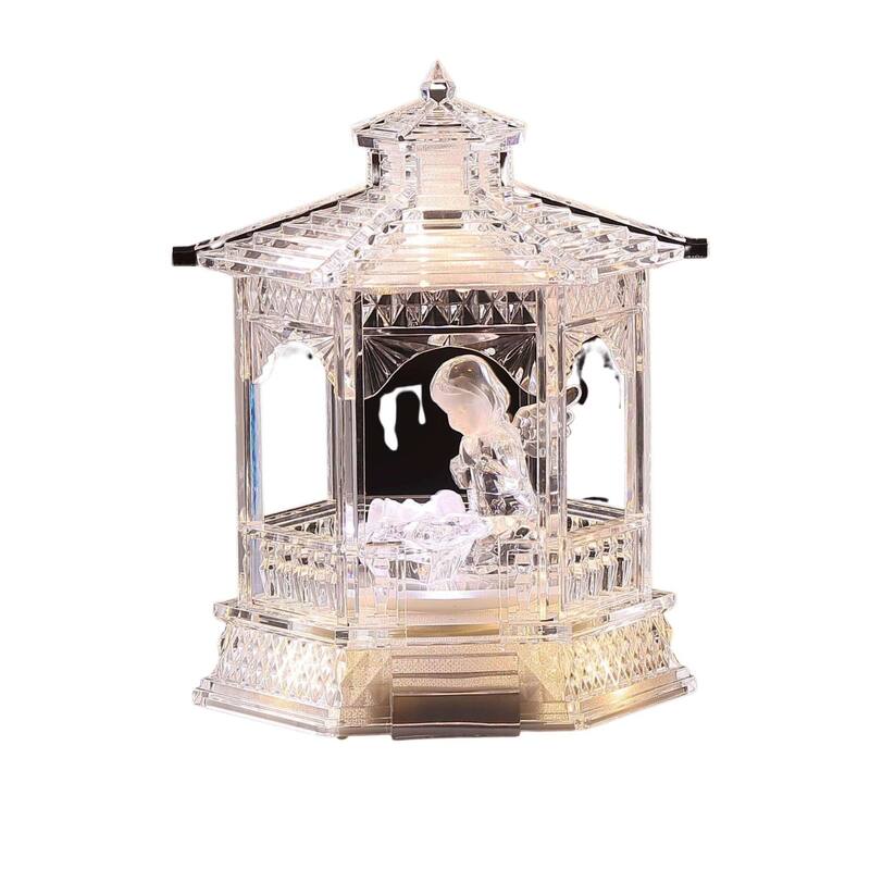 LED Lighted Gazebo with Baby Jesus and Cherubs Christmas Decoration - 7" - Set of 4