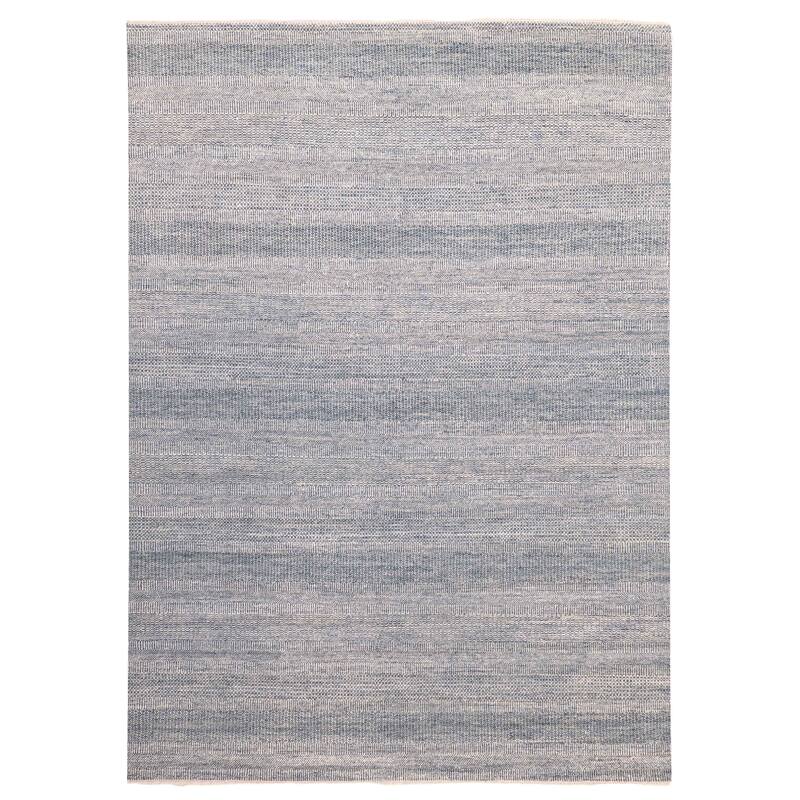 ECARPETGALLERY Hand-knotted Silk Shadow Dark Blue Silk, Wool Rug - 9'0 x 12'3