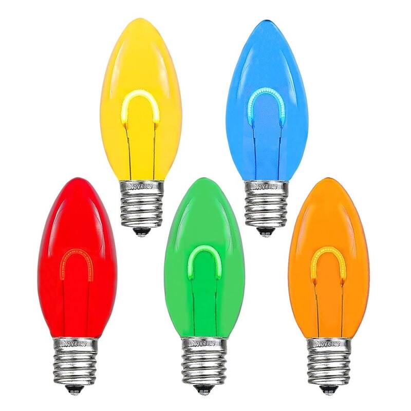 25 Pack C9 LED Outdoor Christmas Replacement Bulbs, Warm White, C9/E17 Base - Multi