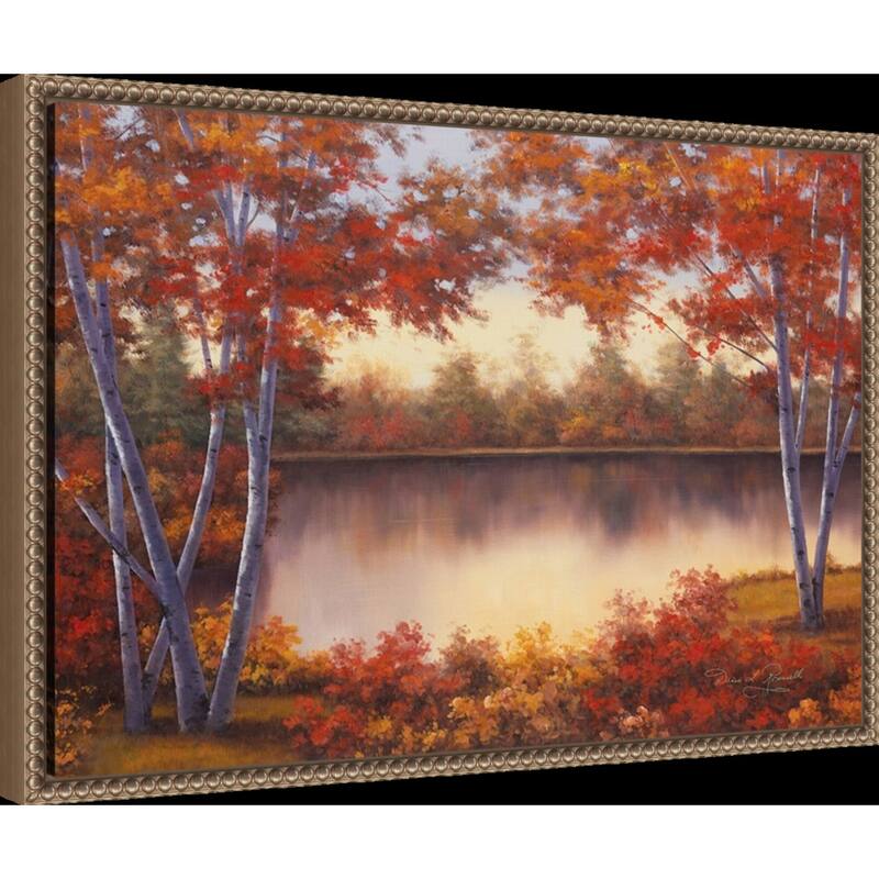 Red and Gold by Diane Romanello Framed Canvas Wall Art Print Bed Bath & Beyond 39463396