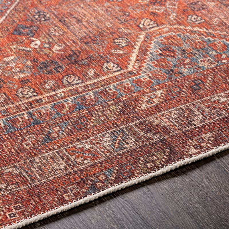 Livabliss Traditional Amelie Medallion Washable Area Rug