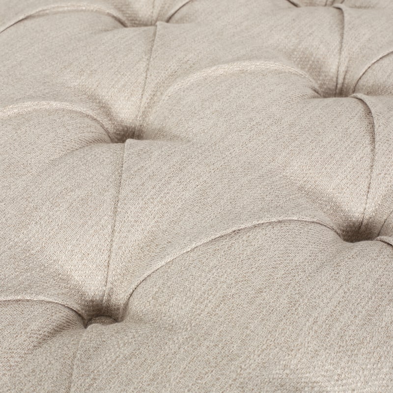 Beige Modern 64.25" Button Tufted Chaise Lounges Chair with Birch Wood Legs and Nailheads