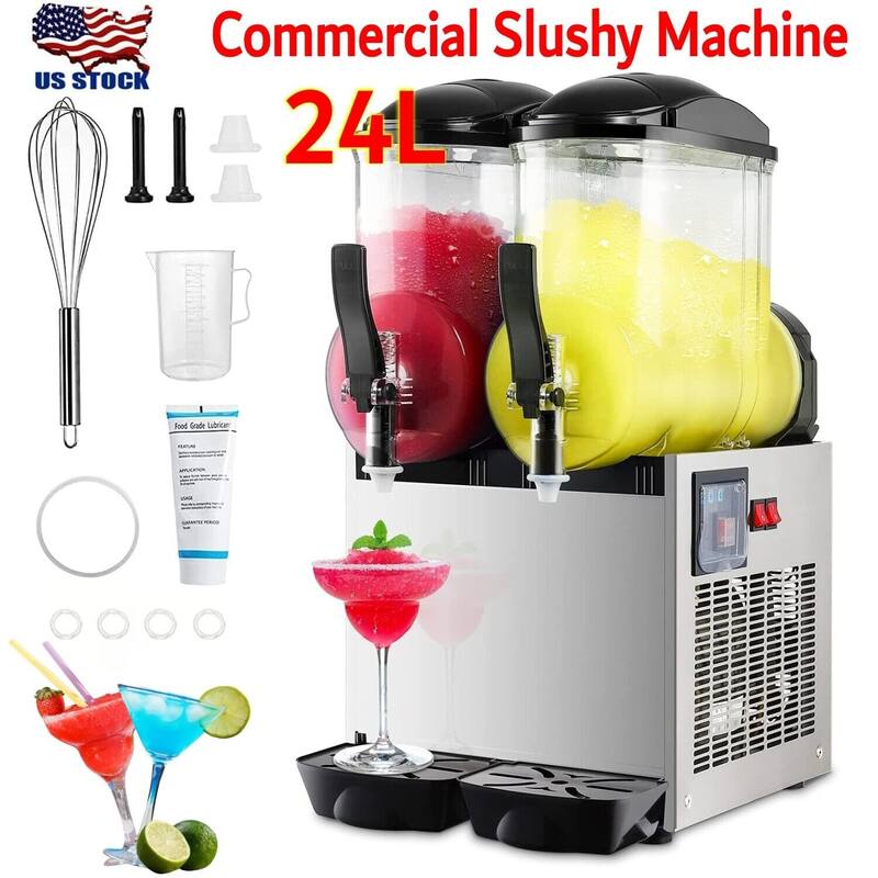 Commercial Slushy Machine, 24L/6.4 Gal,for Margaritas, Alcoholic Beverages, Smoothies, and Soft ice cream - Slushy Machine 24L - Slushy Machine 24L