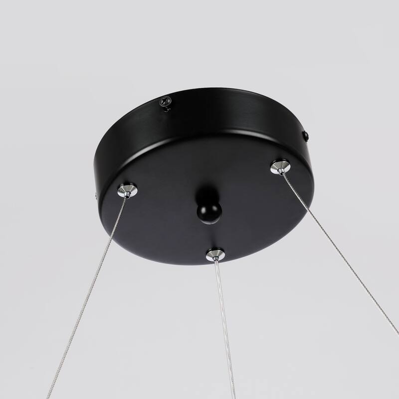 29.5" Wide Black Circular Orbit LED Integrated Chandelier