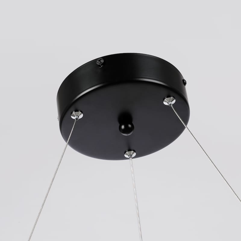 Integrated Round LED Chandelier - Antique Light Fixture with Acrylic Shades