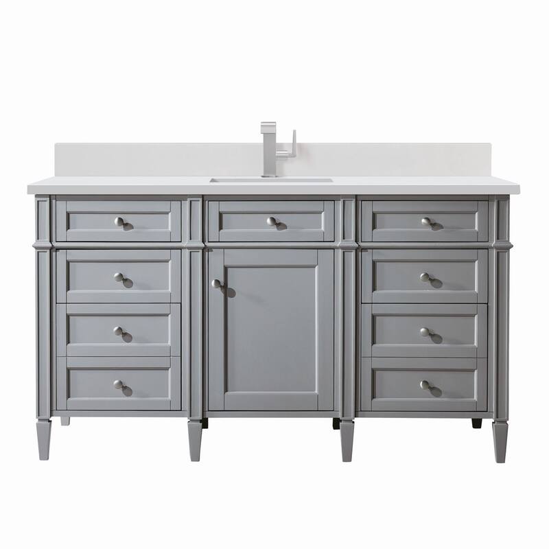 James Martin Vanities 650-V60S-1WZ Brittany 60" Single Basin Poplar - Urban Gray