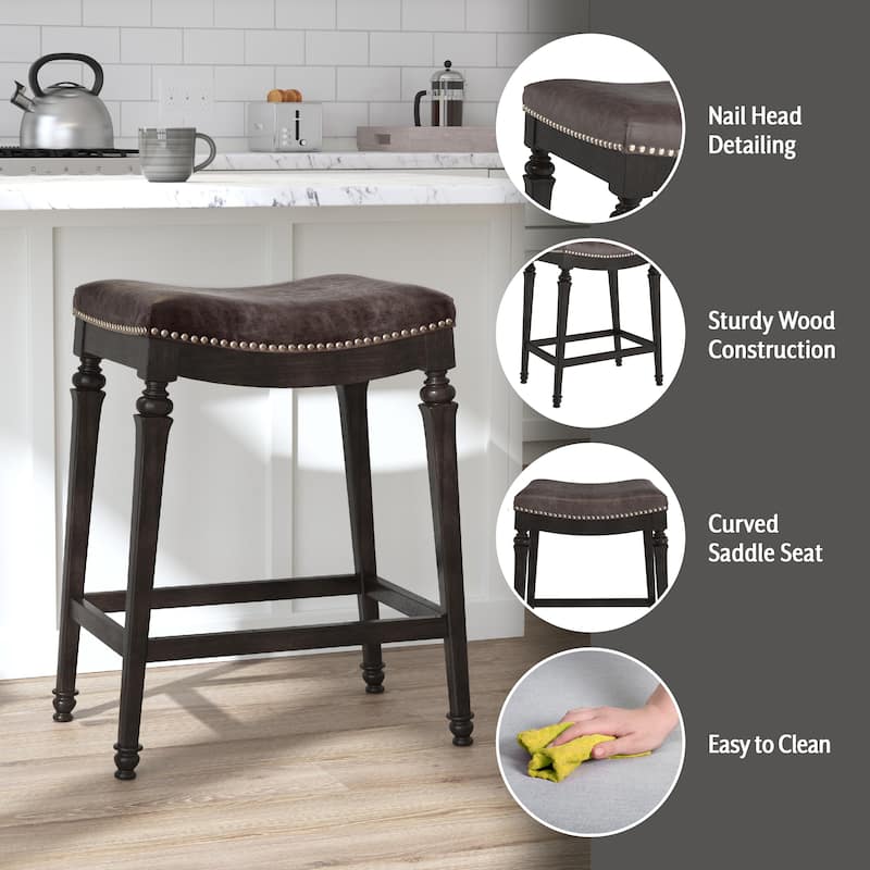 Hillsdale Furniture Vetrina Wood Backless Counter Height Stool - 21.5"W x 15.5"L x 27"H
