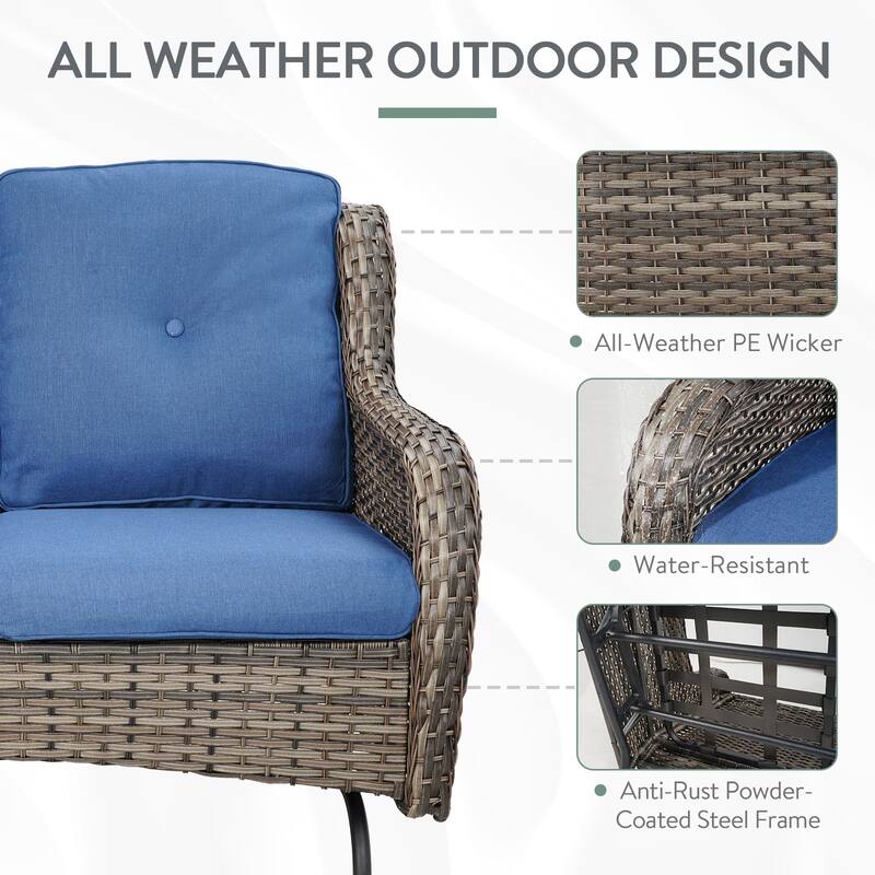 Outdoor Patio Loveseat Glider with Soft Cushion - Grey