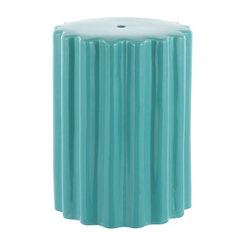 SAFAVIEH Geraldine Ceramic Garden Stool - Robins Egg Blue