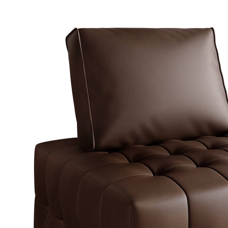 CraftPorch 4-Piece Elegance Button-Tufted PU Upholstered