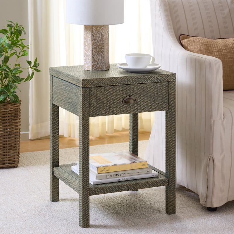 SAFAVIEH Home Epke 1-Drawer 1-Shelf Accent Table - 17"W x 15"D x 24"H