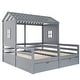 preview thumbnail 6 of 7, Twin Size House Platform Beds with Two Drawers for Boy and Girl Shared Beds, Combination of 2 Side by Side Twin Size Beds