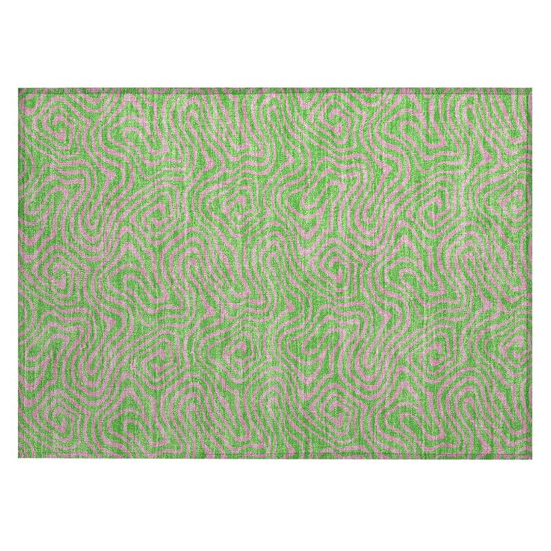 Machine Washable Indoor/ Outdoor Modern Trance Chantille Rug