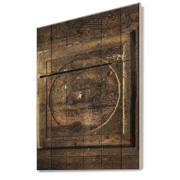 Shop Designart Detail Of Old Wooden Door Vintage Print On Natural Pine Wood Multi Color Overstock 26064099