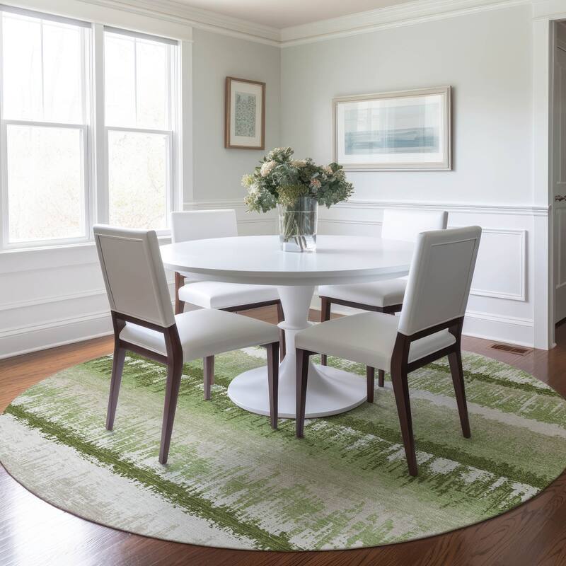 Machine Washable Indoor/ Outdoor Abstract Ombre Chantille Rug