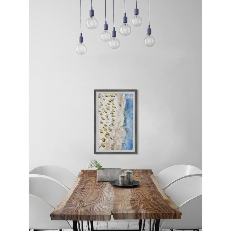 Rustic Sunshade Painting Print - Yellow Framed Wall Art Decor for Home