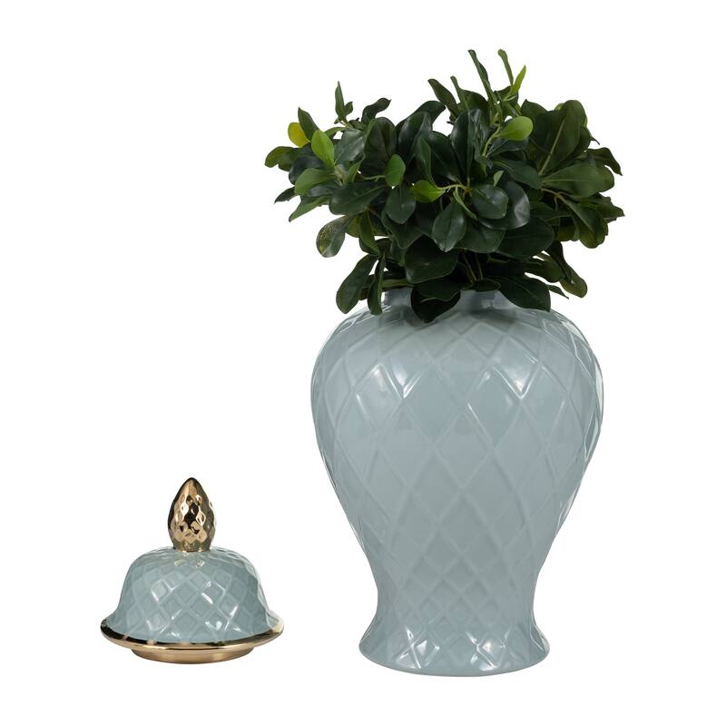 Sagebrook Home Gold Accented Glam Ginger Jar with Lid