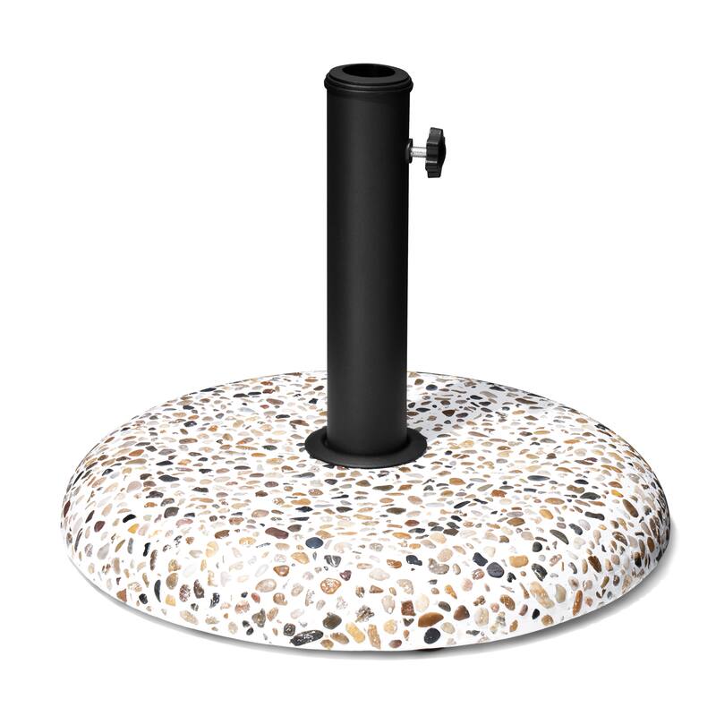 Outdoor Patio Umbrella Stand Concrete-cobble Finish