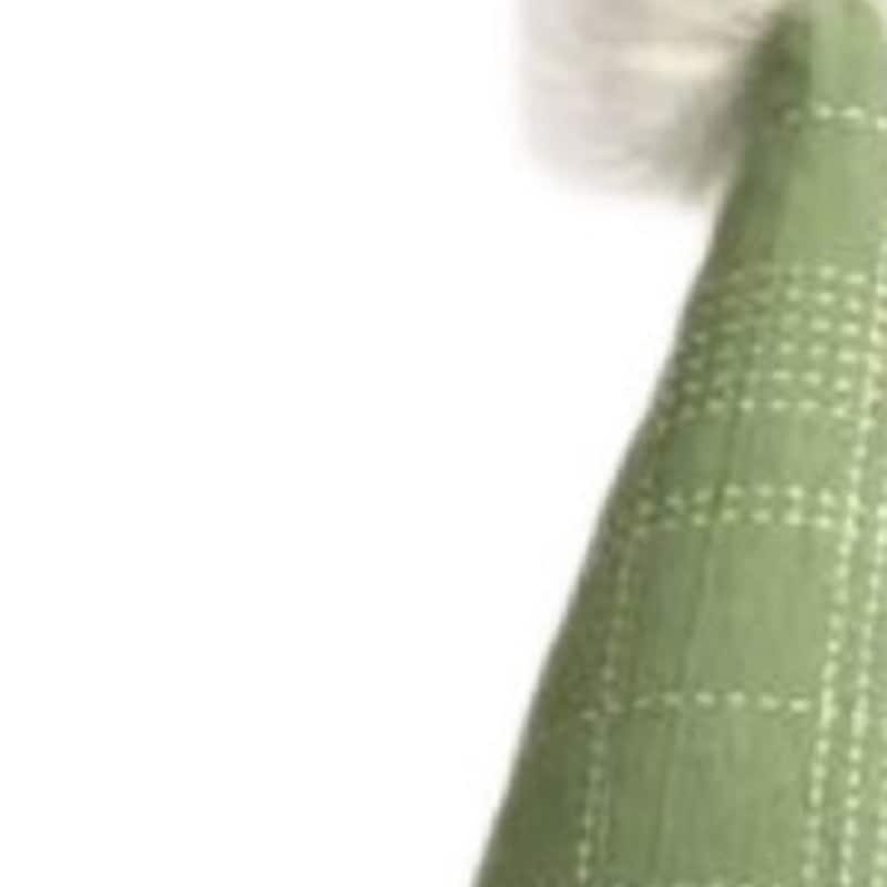 HomeRoots 30" Green and White Fabric Sitting Gnome - 12.5' X '29.9' X '16.5