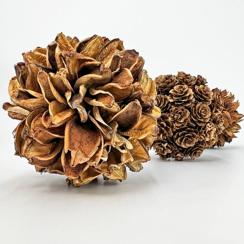 Handmade Preserved Topiary Balls, Set of 9 Decorative Floral Orbs - 4 inch