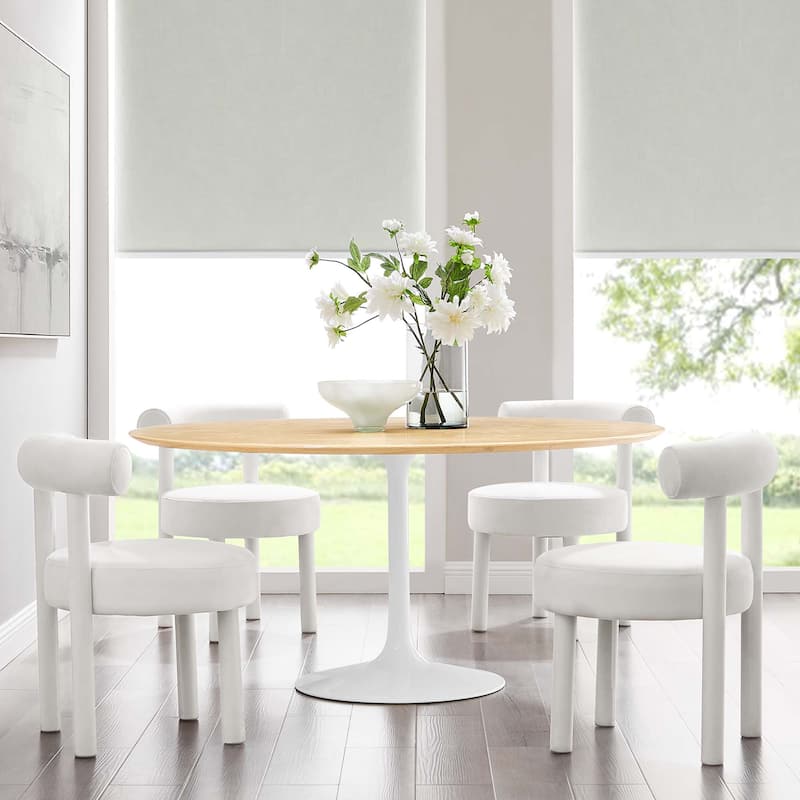 Lippa 60" Round Wood Grain Dining Table - Oak - Oak