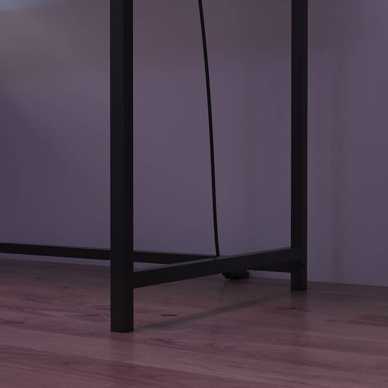 39.4" French Gaming Computer Desk with Power Outlet, 24 Colors & 2 Drawers