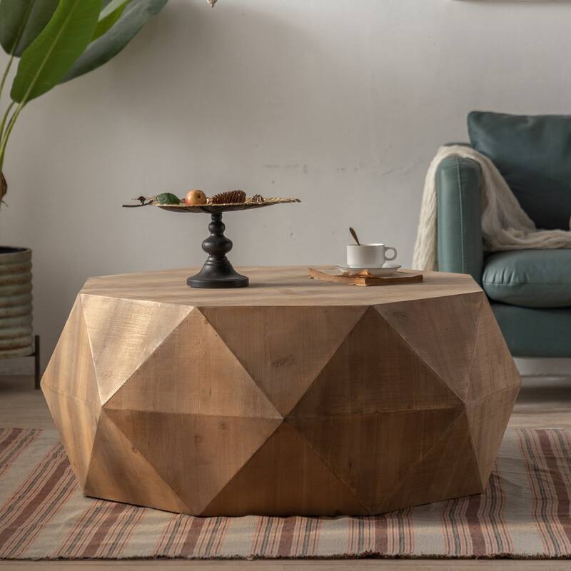 38"Three-dimensional Embossed Pattern Coffee Table