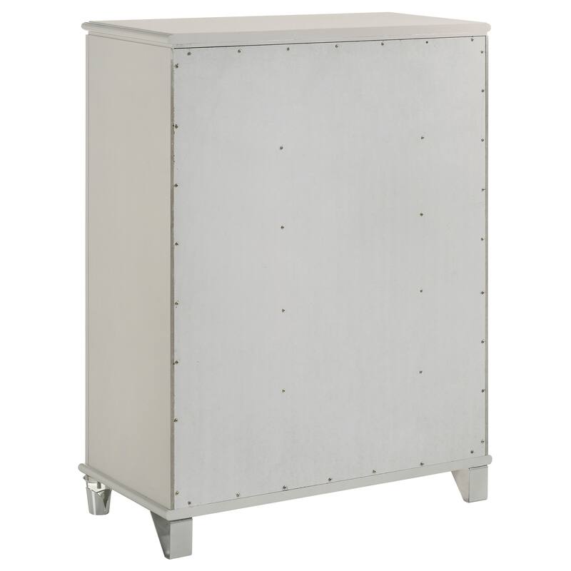 Gwendolyn Pearl White 5-drawer Bedroom Chest of Drawers