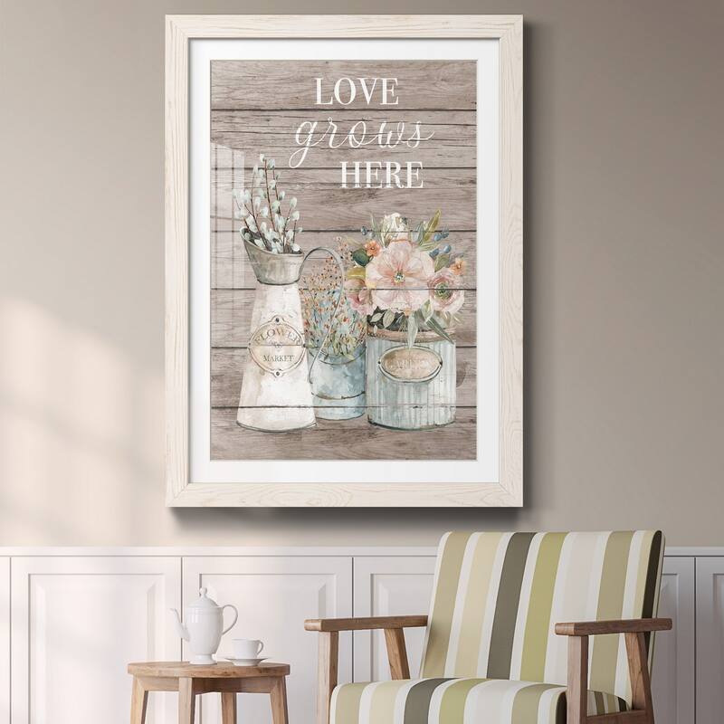 Love Grows Here-Premium Framed Print - Ready to Hang