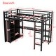 preview thumbnail 3 of 9, Metal Multi-functional Full Size Loft Bed with Desk,Shelves,Wardrobe,Kids and Baby
