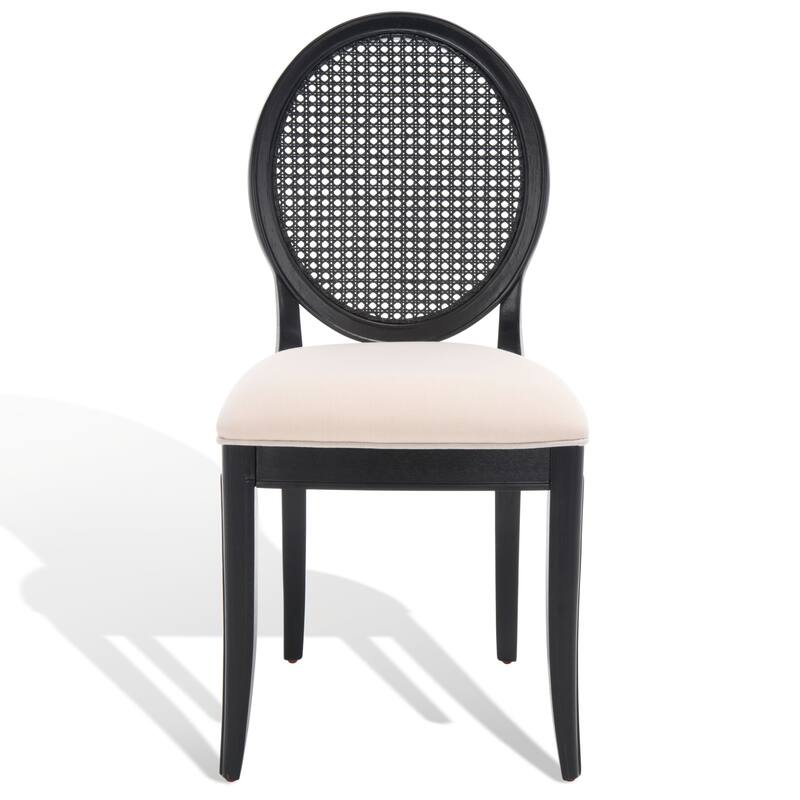 SAFAVIEH Couture Matthildi Rattan Back Dining Chair (Set of 2) - 19 In W x 22.5 In D x 38.5 In H - 19Wx23Dx39H