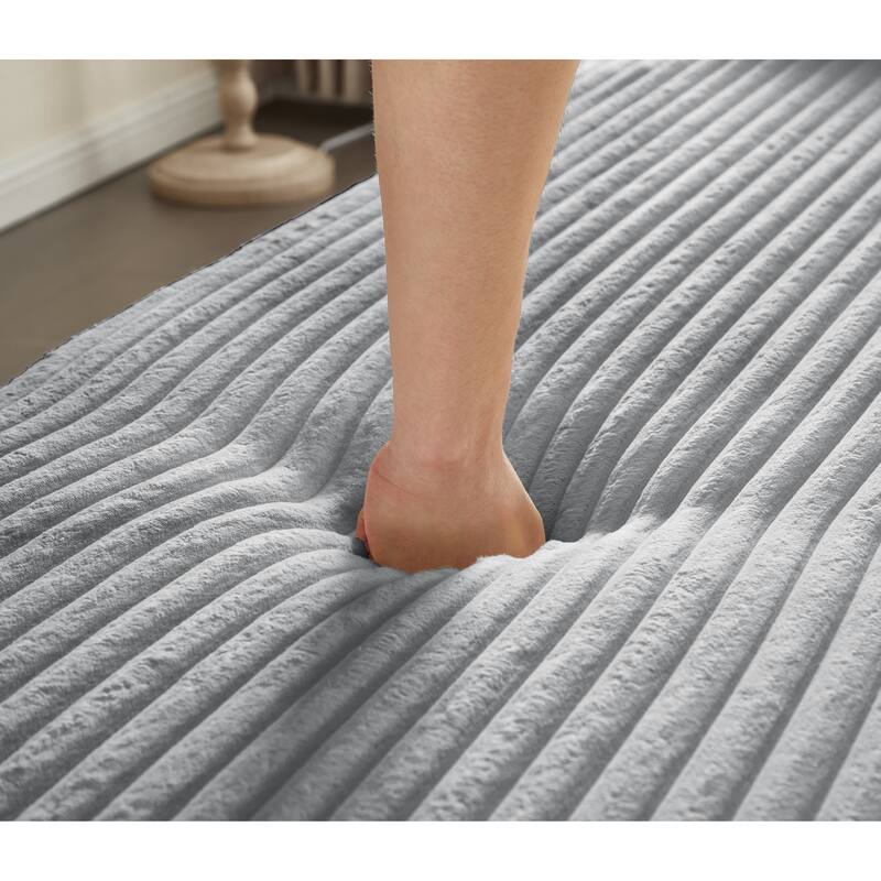 Floor Sofa With 2 Pillows,Convertible Plush Corduroy Foam-Filled Sleeper Sofa Bed,15" Full Size Folding Mattress,Guest Bed