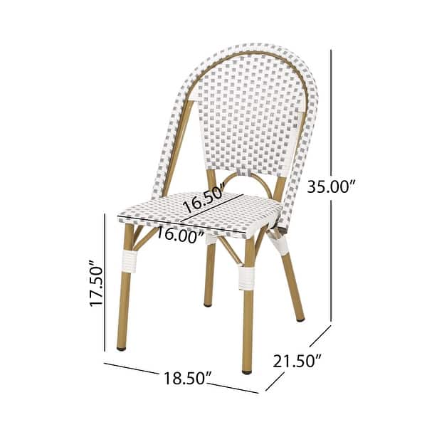 dimension image slide 2 of 5, Elize Outdoor French Cafe Chairs (Set of 4) by Christopher Knight Home