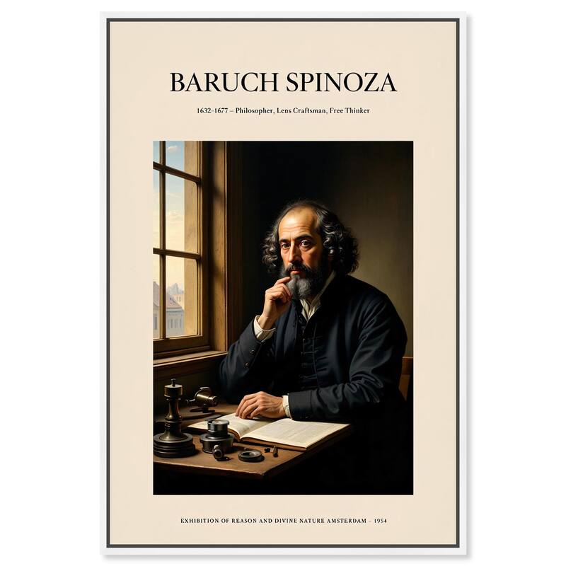 Philosopher Spinoza Canvas by Art Remedy - White - 30" x 45"