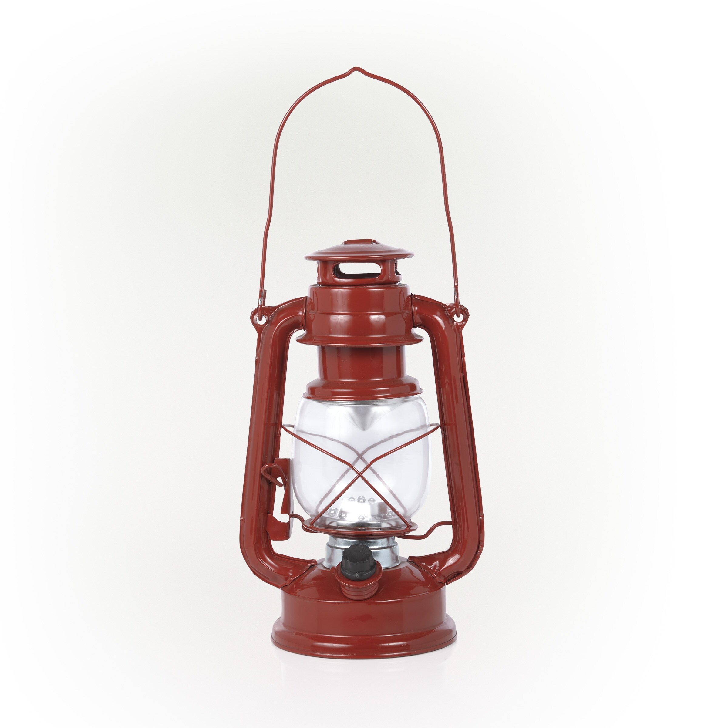 Alpine Outdoor Hurricane Lantern with Cool White LED Lights - White